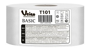 VEIRO Professional Basic арт Т101 Туалетная бумага белая 1-сл 450м х6 от компании Арсенал ОПТ - фото 1