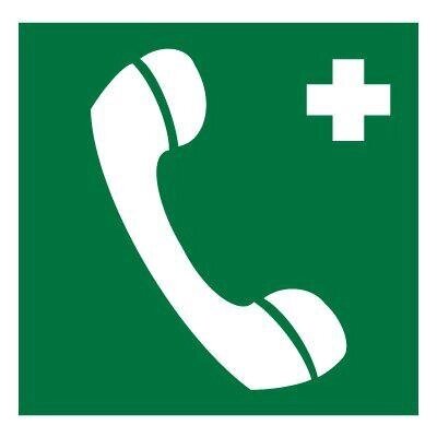 Знак Эксклюзив EC06 Телефон связи с медицинским пунктом (скорой медицинской помощью) (размер 200х200) от компании Арсенал ОПТ - фото 1
