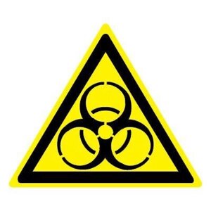 Знак Эксклюзив W16 Осторожно. Биологическая опасность (Инфекционные вещества) (размер 200х200)