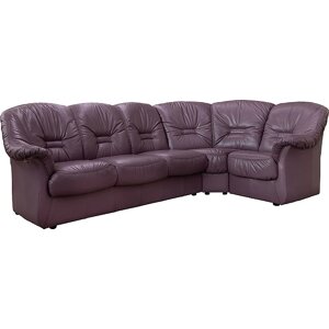 Угловой диван «Омега»3мL/R901R/L) - спецпредложение, Материал: Натуральная кожа, Группа ткани: 120 группа