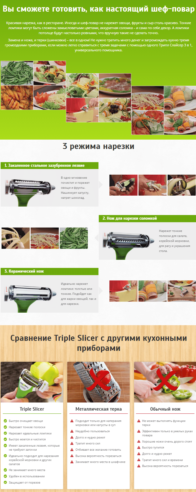 Тёрка Triple Slicer для нарезки овощей и фруктов купить в Москве на  PromPortal.Su (ID#43935374)