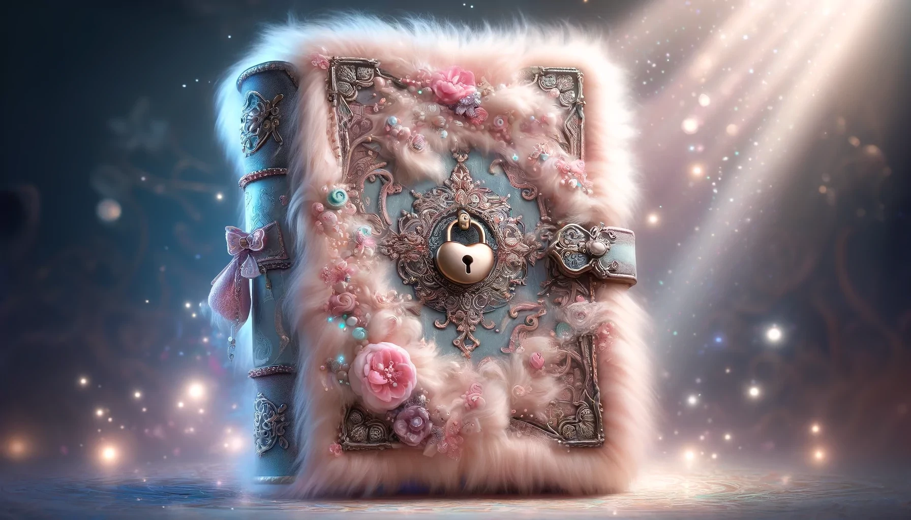 пушистый детский дневник с замком - рисунок в стиле фентези