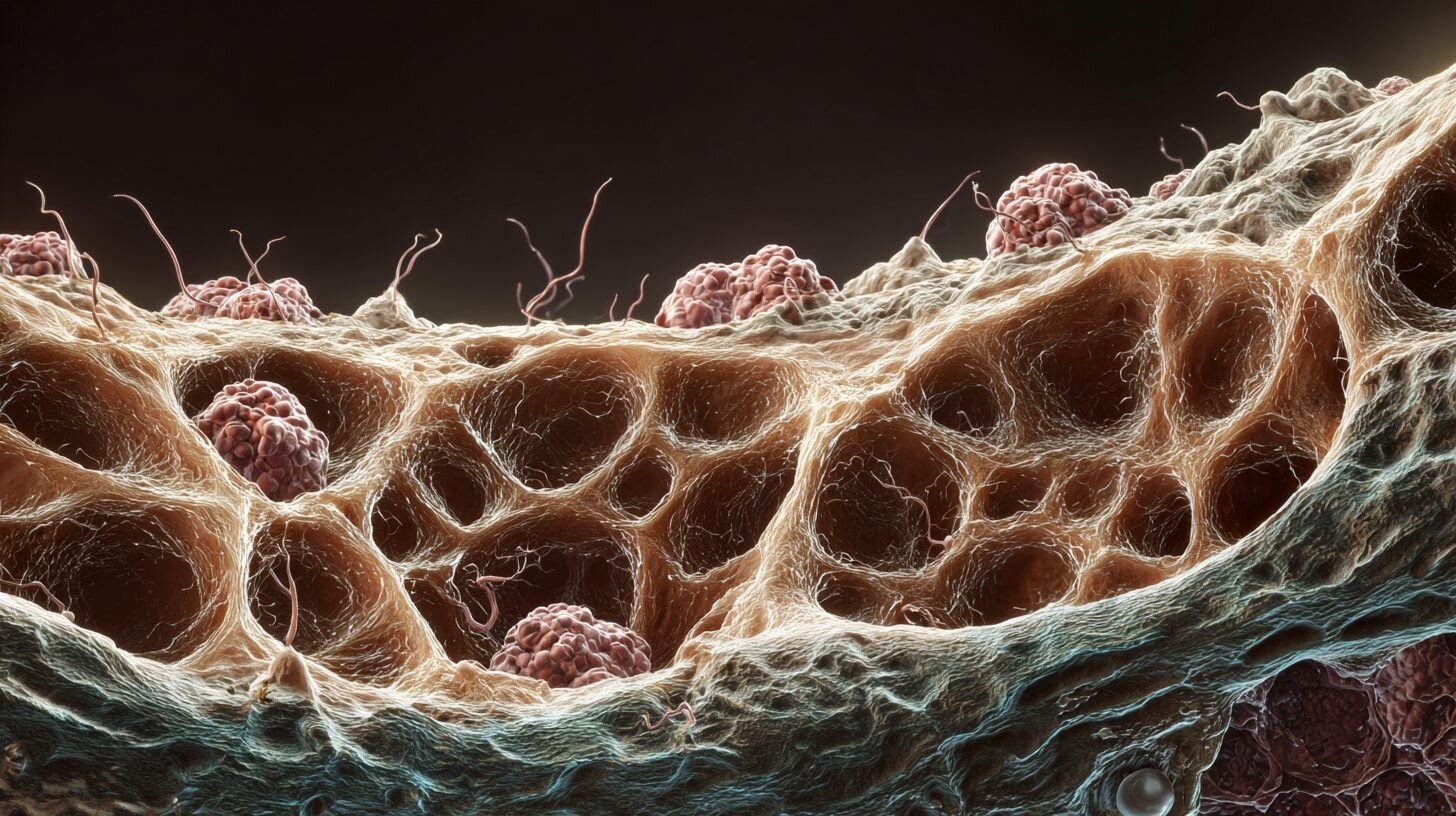 Микроскопический вид остеоинтеграции имплантата с костной тканью