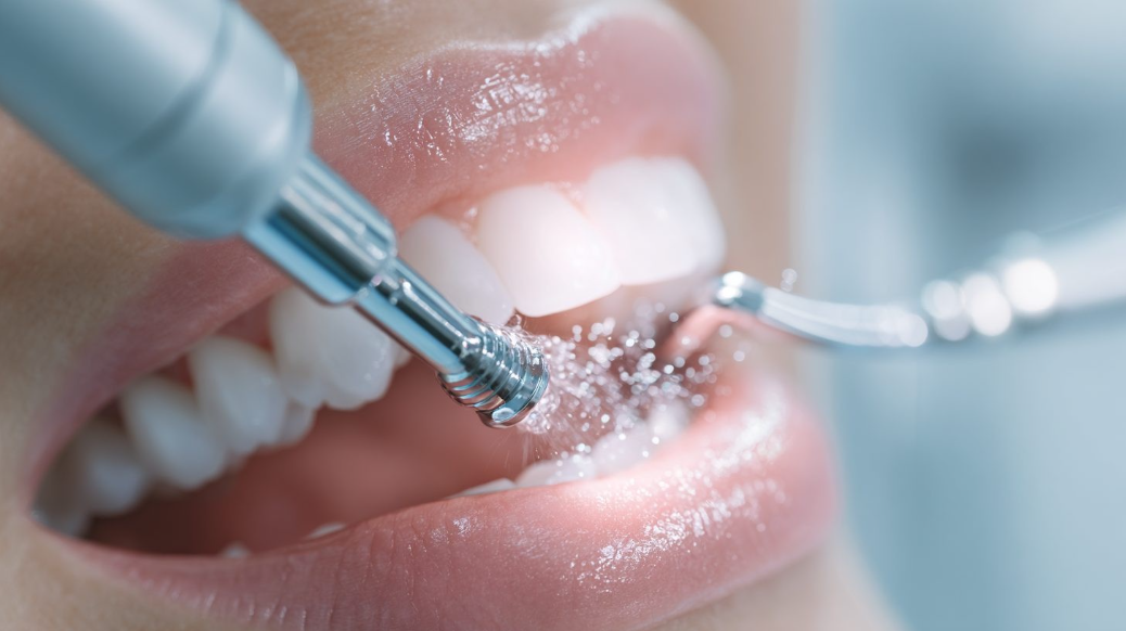 Процедура ухода за зубными имплантатами с использованием ирригатора