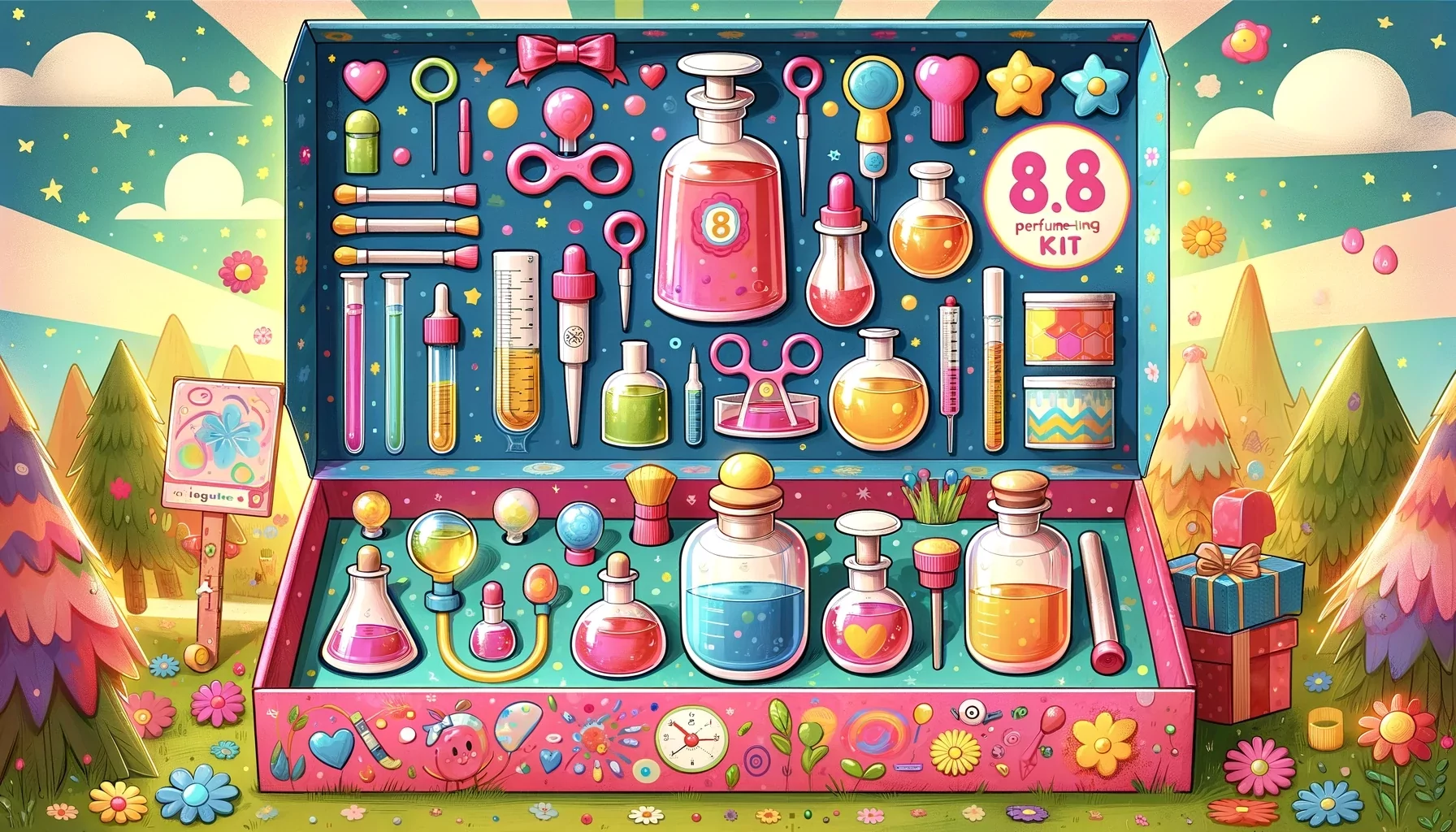 детский набор для изготовления парфюмерии рисунок