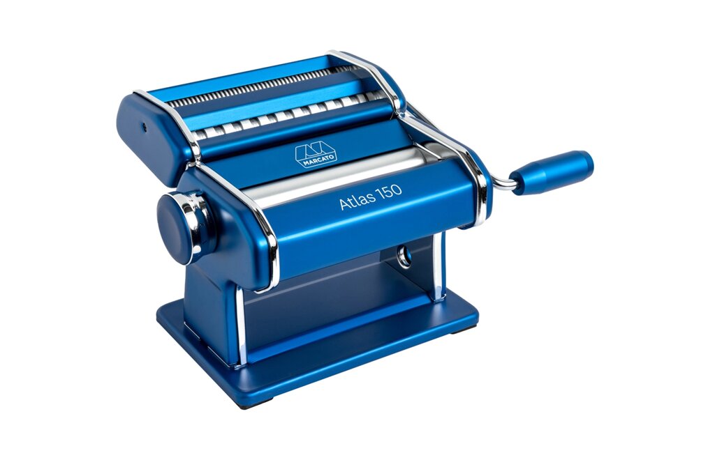 Marcato Design Atlas 150 Color Blu ручная механическая машина для пасты  с насадкой для резки лапши ##от компании## Официальный сайт дистрибьютора BERKEL RUSSIA - ##фото## 1