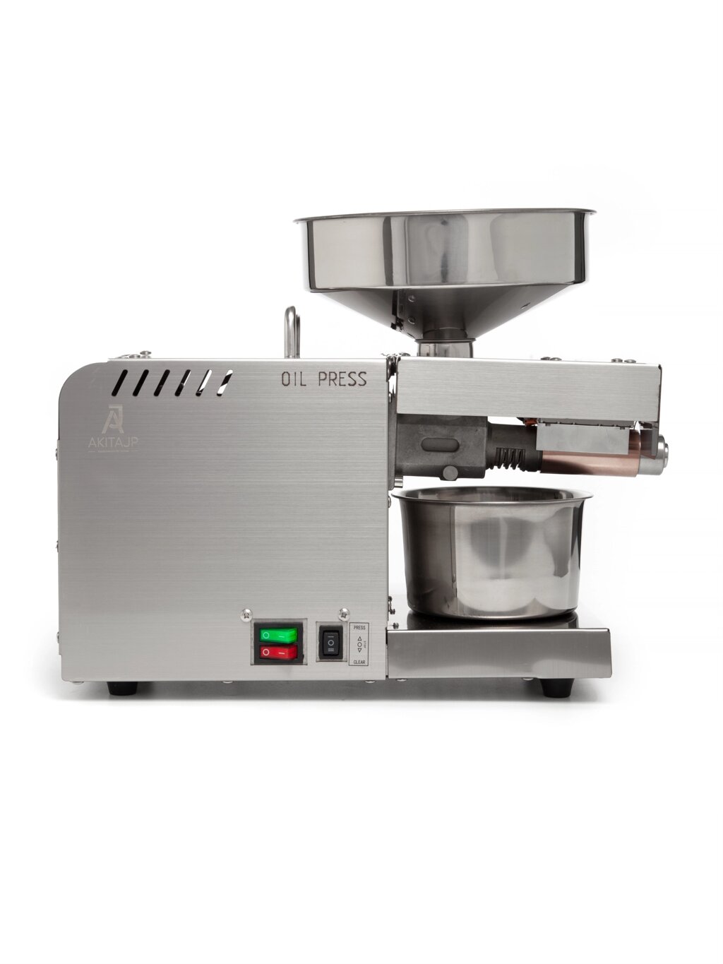Мини пресс для холодного и горячего отжима масла AKITAJP AKJP 500 miniprofessional шнековый электрический маслопресс от компании Официальный сайт дистрибьютора BERKEL RUSSIA - фото 1