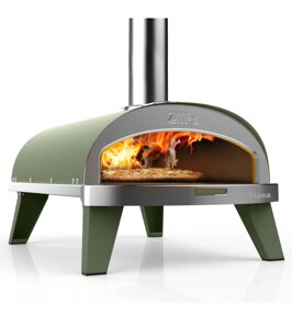 Помпейская дровяная печь Ziipa 22-002 Piana итальянская выпечка пиццы на дровах (пеллетах) нержавеющая сталь, эвкалипт