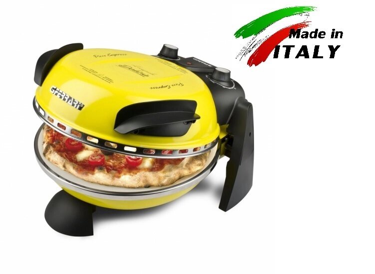 Пиццамейкер G3FERRARI Delizia G10006 желтая, электрическая мини печь для выпечки пиццы от компании Официальный сайт дистрибьютора BERKEL RUSSIA - фото 1