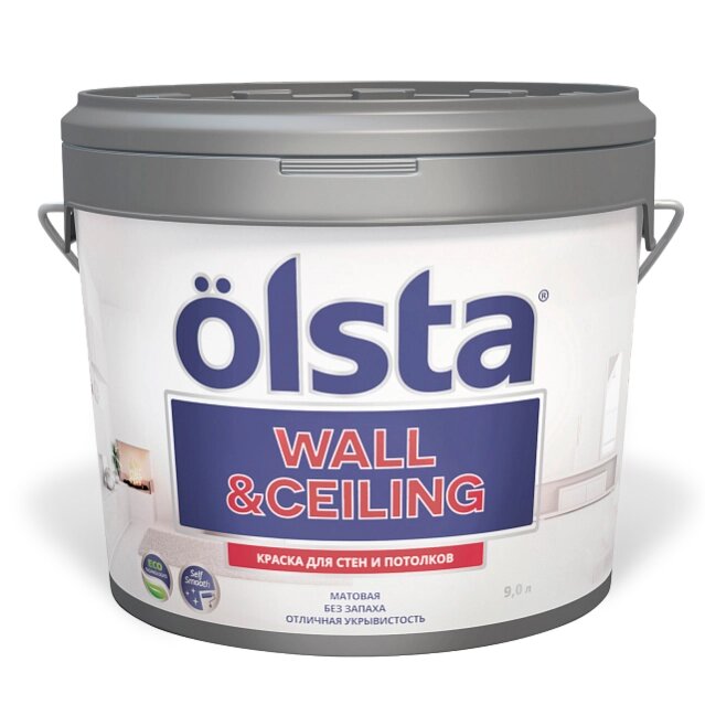 Wall&ceiling Краска для стен и потолков БАЗА A 0,9 л ##от компании## Магазин красок и декоративных покрытий "О!Краска" - ##фото## 1
