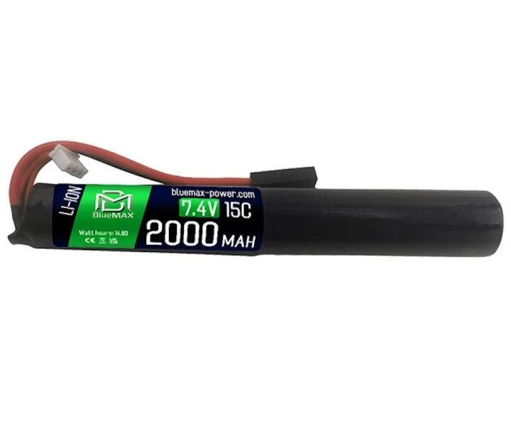 Аккумулятор BlueMAX Li-Ion 7.4V 2000mah 15C Stick, 135x20 мм от компании Интернет-магазин Pnevmat24 - фото 1