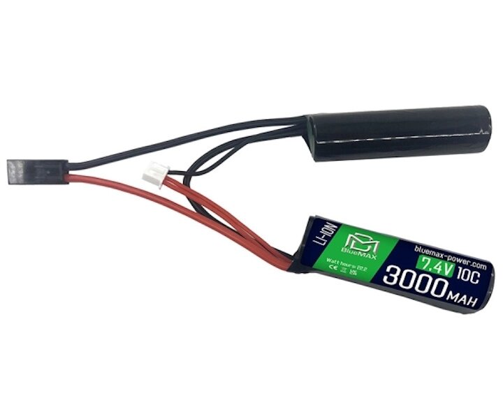 Аккумулятор BlueMAX Li-Ion 7.4V 3000mah 10C (30A) Nunchuck, 2x (68x20) мм от компании Интернет-магазин Pnevmat24 - фото 1