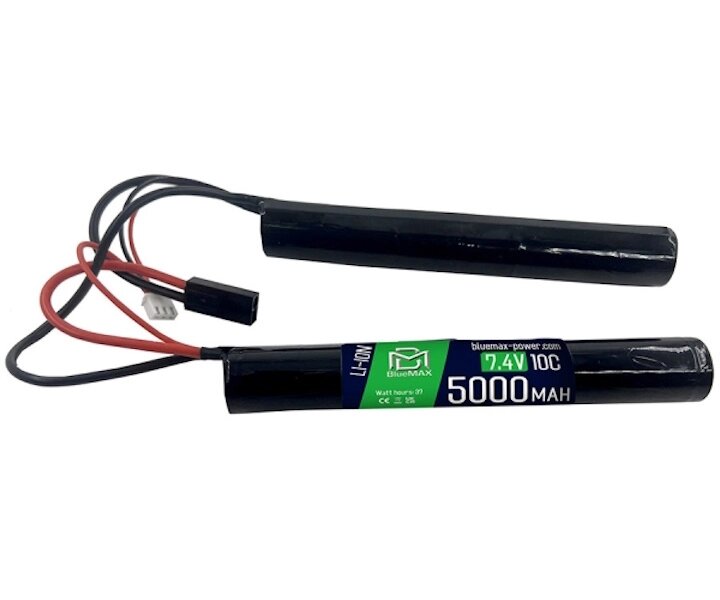 Аккумулятор BlueMAX Li-Ion 7.4V 5000mah 10C (50A) Nunchuck, 2x (135x20) мм от компании Интернет-магазин Pnevmat24 - фото 1