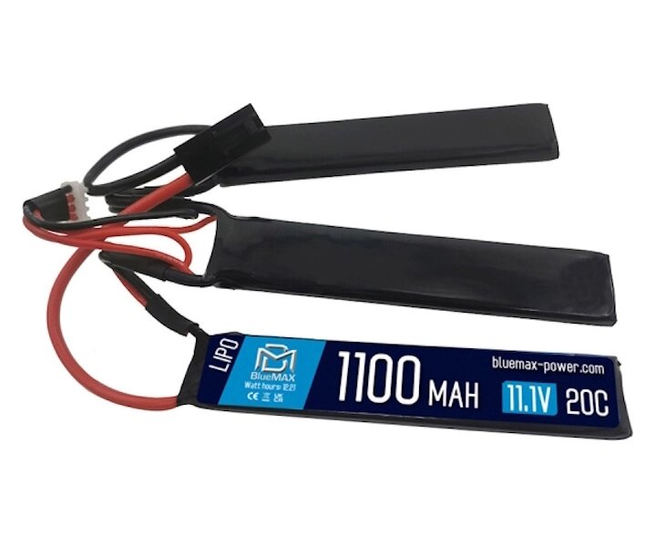 Аккумулятор BlueMAX Li-Po 11.1V 1100mah 20C Triple, 3x (102x21x5) мм от компании Интернет-магазин Pnevmat24 - фото 1