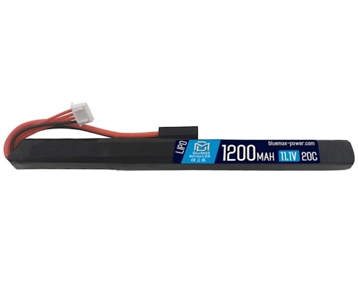 Аккумулятор BlueMAX Li-Po 11.1V 1200mah 20C Stick, 185x17x14 мм от компании Интернет-магазин Pnevmat24 - фото 1