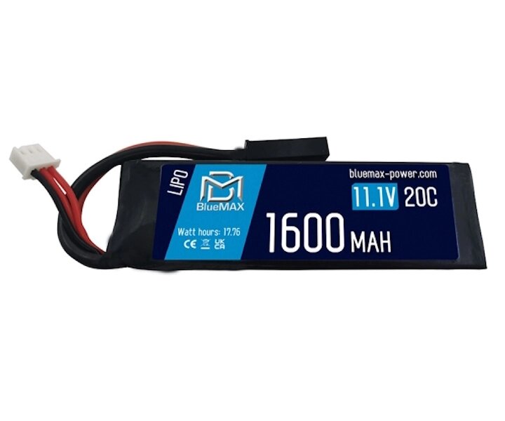 Аккумулятор BlueMAX Li-Po 11.1V 1600mah 20C Stick, 94x30x19,3 мм от компании Интернет-магазин Pnevmat24 - фото 1