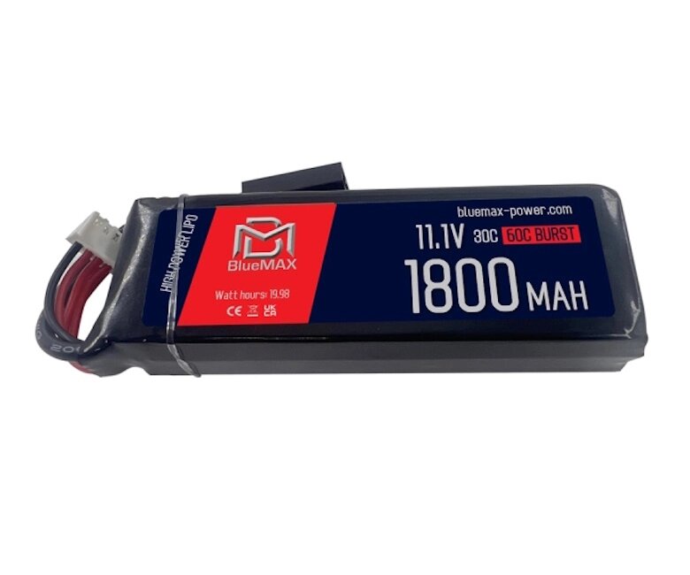 Аккумулятор BlueMAX Li-Po 11.1V 1800mah 30C Brick, 103x34x21 мм от компании Интернет-магазин Pnevmat24 - фото 1