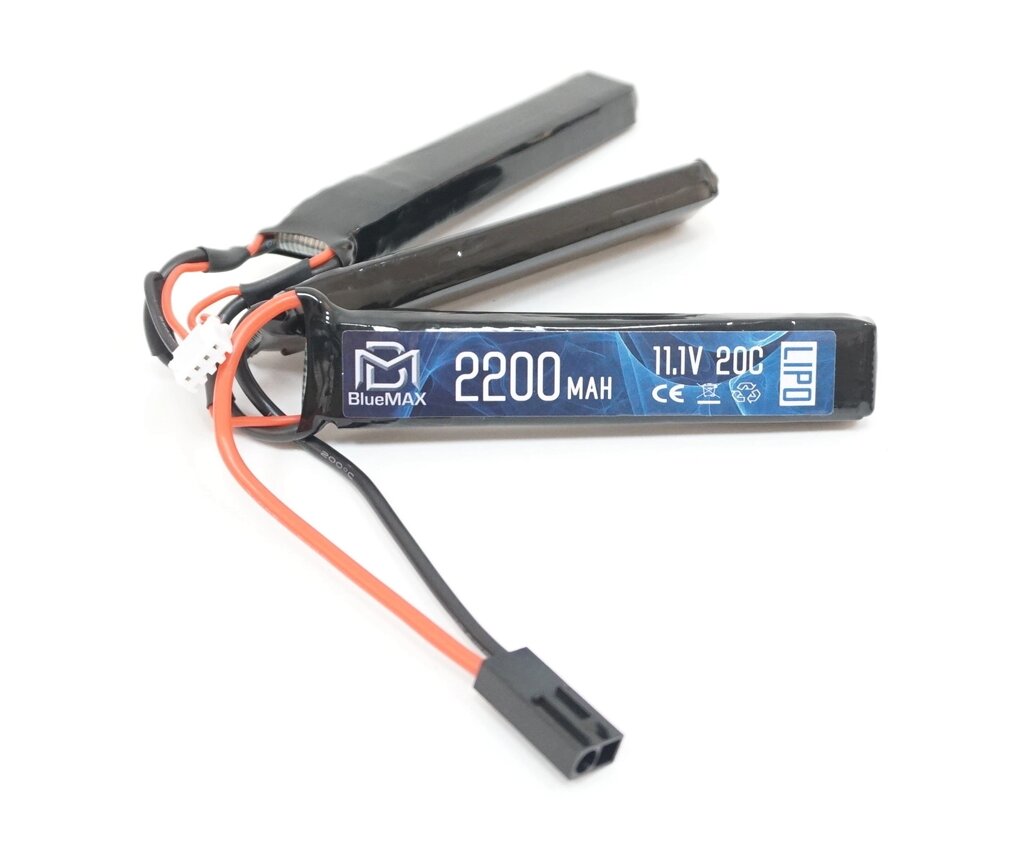 Аккумулятор BlueMAX Li-Po 11.1V 2200mah 15C Triple, 3x (102x20x10) мм от компании Интернет-магазин Pnevmat24 - фото 1