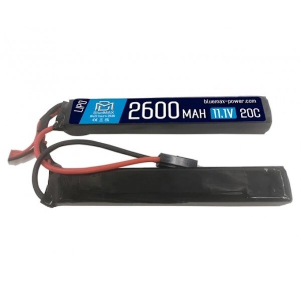 Аккумулятор BlueMAX Li-Po 11.1V 2600mah 20C Nunchuck, 2x (128x21x18) мм от компании Интернет-магазин Pnevmat24 - фото 1