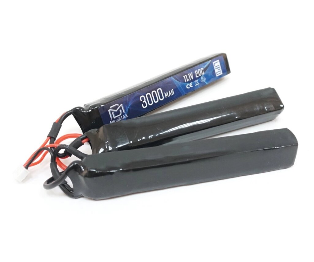 Аккумулятор BlueMAX Li-Po 11.1V 3000mah 20C Triple, 3x (128x21x18) мм от компании Интернет-магазин Pnevmat24 - фото 1