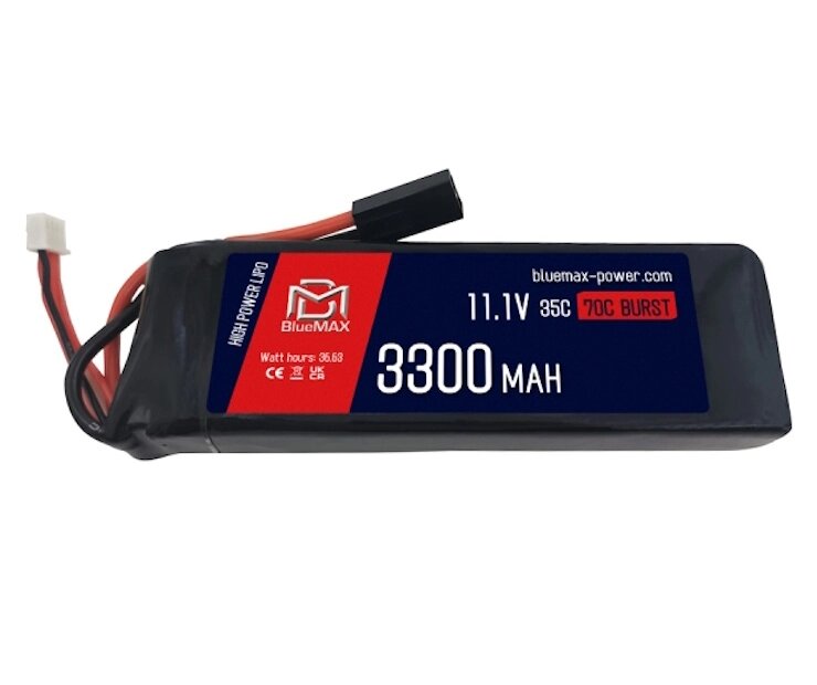 Аккумулятор BlueMAX Li-Po 11.1V 3300mah 35C Stick, 135x44x22 мм от компании Интернет-магазин Pnevmat24 - фото 1