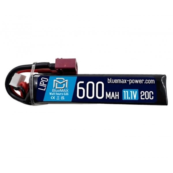 Аккумулятор BlueMAX Li-Po 11.1V 600mah 20C (PDW) w/ Deans от компании Интернет-магазин Pnevmat24 - фото 1