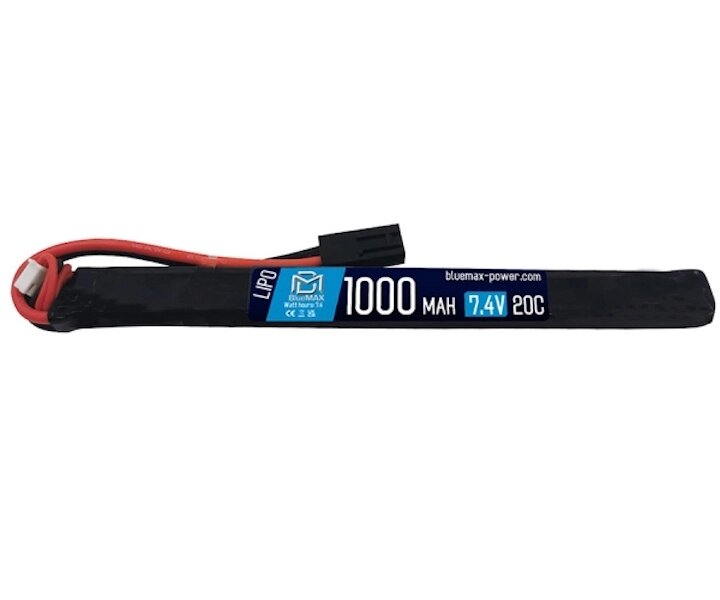 Аккумулятор BlueMAX Li-Po 7.4V 1000mah 20C AK Thin Stick, 169x15x10 мм от компании Интернет-магазин Pnevmat24 - фото 1