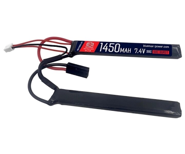 Аккумулятор BlueMAX Li-Po 7.4V 1450mah 30C Nunchuck, 2x (115x17x8) мм от компании Интернет-магазин Pnevmat24 - фото 1