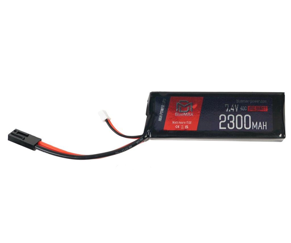 Аккумулятор BlueMAX Li-Po 7.4V 2300mah 40C Brick, 103x34x17 мм от компании Интернет-магазин Pnevmat24 - фото 1