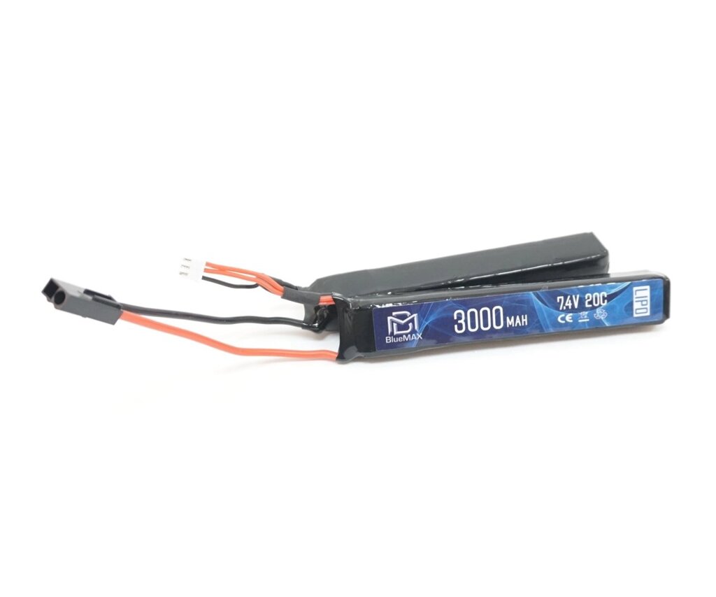 Аккумулятор BlueMAX Li-Po 7.4V 3000mah 20C Nunchuck, 2x (128x21x18) мм от компании Интернет-магазин Pnevmat24 - фото 1