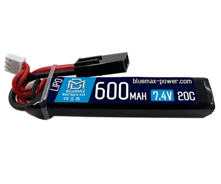 Аккумулятор BlueMAX Li-Po 7.4V 600mah 20C (PDW) w/ Mini Tamiya от компании Интернет-магазин Pnevmat24 - фото 1