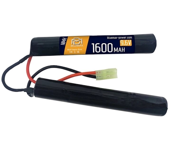 Аккумулятор BlueMAX NiMH 9.6V 1600mah Nunchuck, 2x (118x18) мм от компании Интернет-магазин Pnevmat24 - фото 1