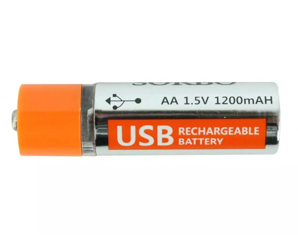 Аккумуляторная батарейка Sorbo USB AA 1.5V 1200mAH от компании Интернет-магазин Pnevmat24 - фото 1