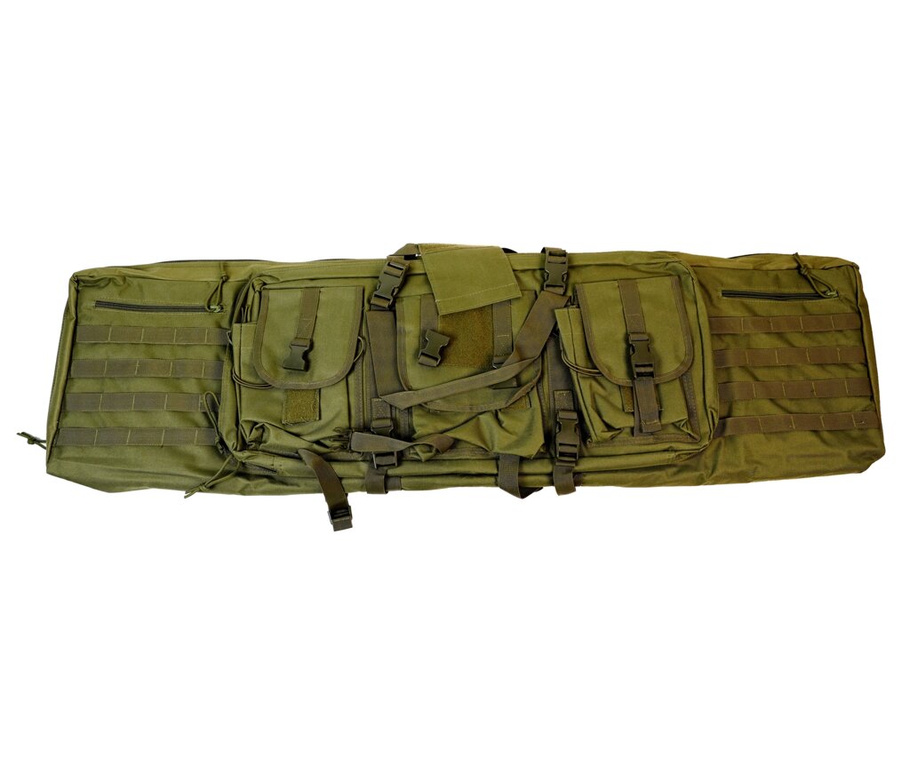 Чехол с 3 карманами, лямки для ношения на спине, Molle, 118x31 см (зеленый) от компании Интернет-магазин Pnevmat24 - фото 1