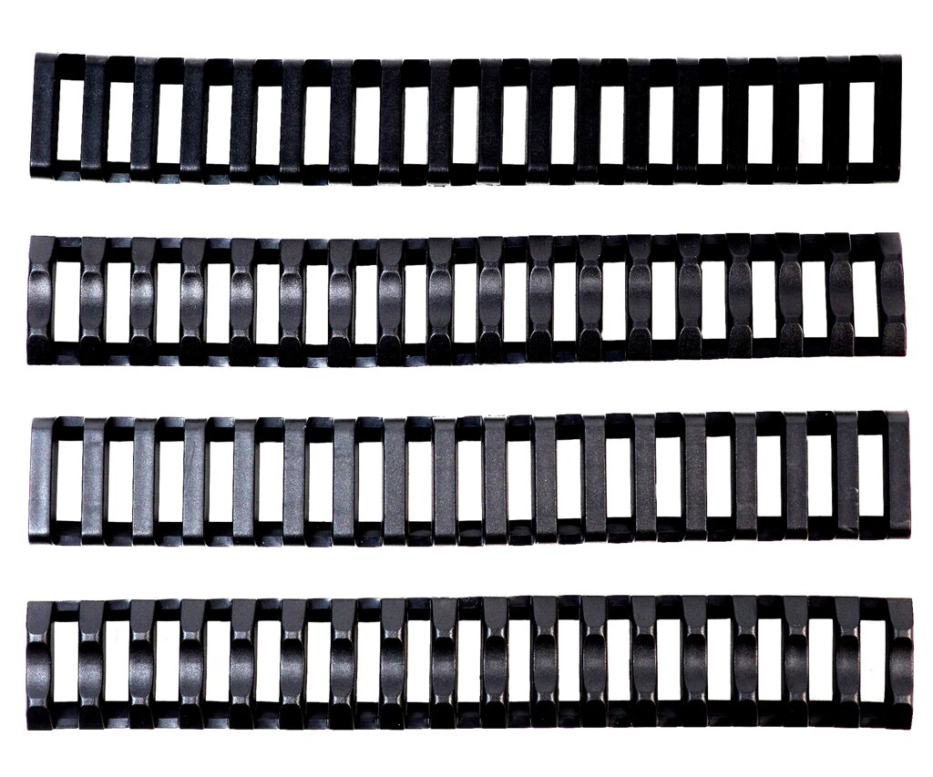 Комплект накладок SHS на рельсу RIS Ladder Rail Cover, 4 шт, Black (R058-BK) от компании Интернет-магазин Pnevmat24 - фото 1