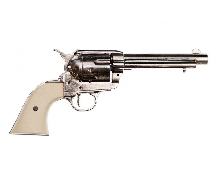 Макет револьвер Colt Peacemaker .45, 5", никель, рукоять под кость (США, 1873 г.) DE-1150-NQ от компании Интернет-магазин Pnevmat24 - фото 1