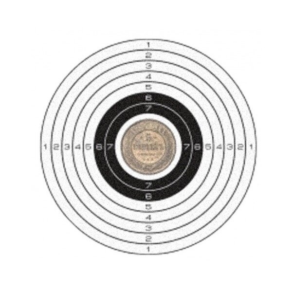 Мишень для пневматики 25 м цветная, рисунок " 5 КОПЕЕК" от компании Интернет-магазин Pnevmat24 - фото 1