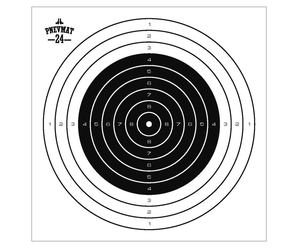 Мишени для пневматики Pnevmat24 №8, 100x100 мм (50 штук) от компании Интернет-магазин Pnevmat24 - фото 1