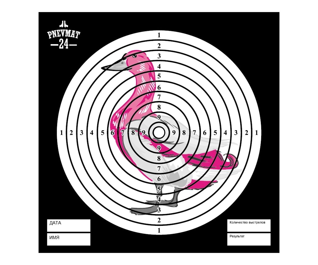 Мишени для пневматики Pnevmat24 «Утка», 140x140 мм (50 штук) от компании Интернет-магазин Pnevmat24 - фото 1