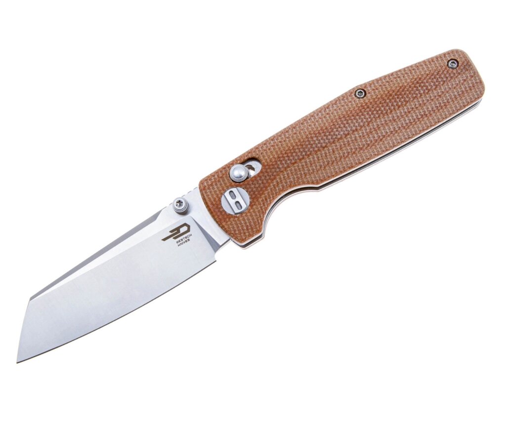 Нож складной Bestech Slasher 7,8 см, сталь D2, рукоять Micarta Brown от компании Интернет-магазин Pnevmat24 - фото 1