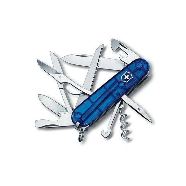 Нож складной Victorinox Huntsman 1.3713. T2 (91 мм, полупрозрачный синий) от компании Интернет-магазин Pnevmat24 - фото 1