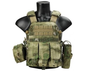 Разгрузочный жилет EmersonGear LBT6094A style Plate Carrier с 3 подсумками (Green Camo)