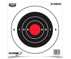 Мишень бумажная Birchwood Eze-Scorer Bull's-eye Paper Target 8" (26 шт)