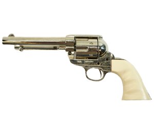 |Уценка| Макет револьвер Colt Peacemaker .45, 5", никель, рукоять под кость (США, 1873 г.) DE-1150-NQ (№ 492-УЦ)