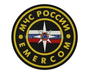 Шеврон "МЧС России EMERCOM", PVC на велкро, 90x90 мм