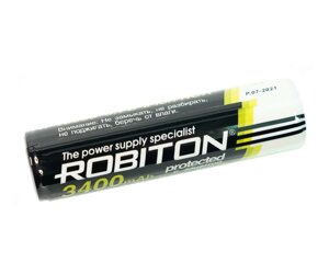 Аккумулятор Robiton 3400 mAh Li-ion 18650 с защитой