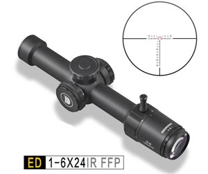 Оптический прицел Discovery ED-AR 1-6x24IR FFP, подсветка, загонный, 30 мм, на Weaver