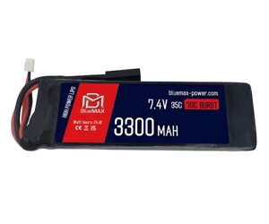 Аккумулятор BlueMAX Li-Po 7.4V 3300mah 35C Stick, 135x44x15 мм