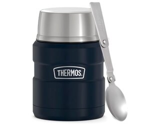 Термос для еды THERMOS KING SK-3000 MMB 0,47L, складная ложка (черный)