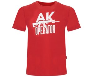 Футболка мужская красная Kalashnikov ”АК operator”, 100% хлопок